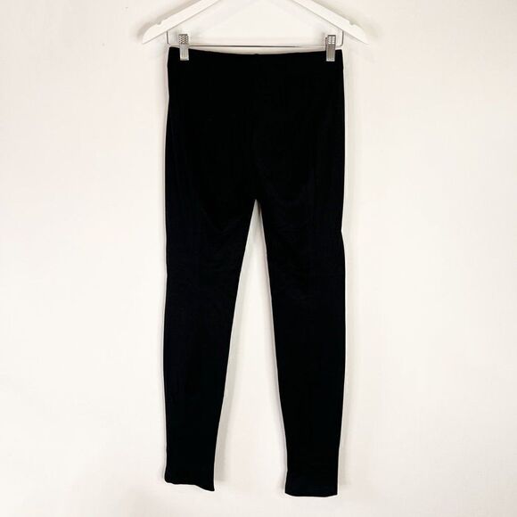 Vince Black Ribbed Stretch Knit Pull On Skinny Pants - Picture 2 of 8